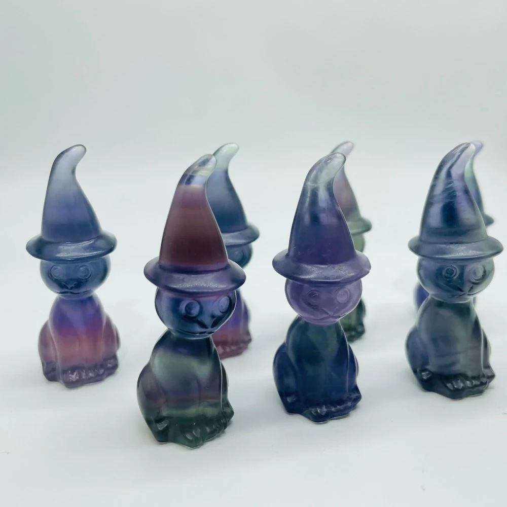 Fluorite Cat Wizard Carving Wholesale - Image 3