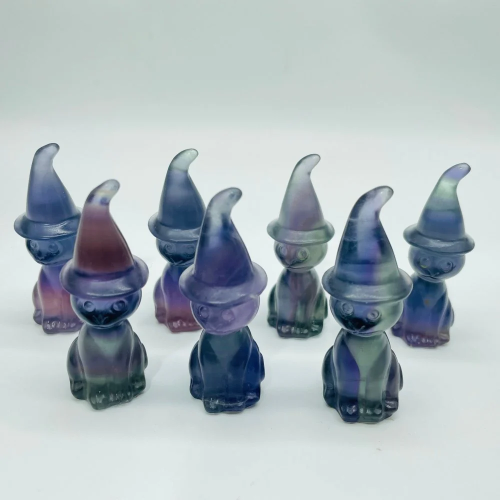 Fluorite Cat Wizard Carving Wholesale - Image 4