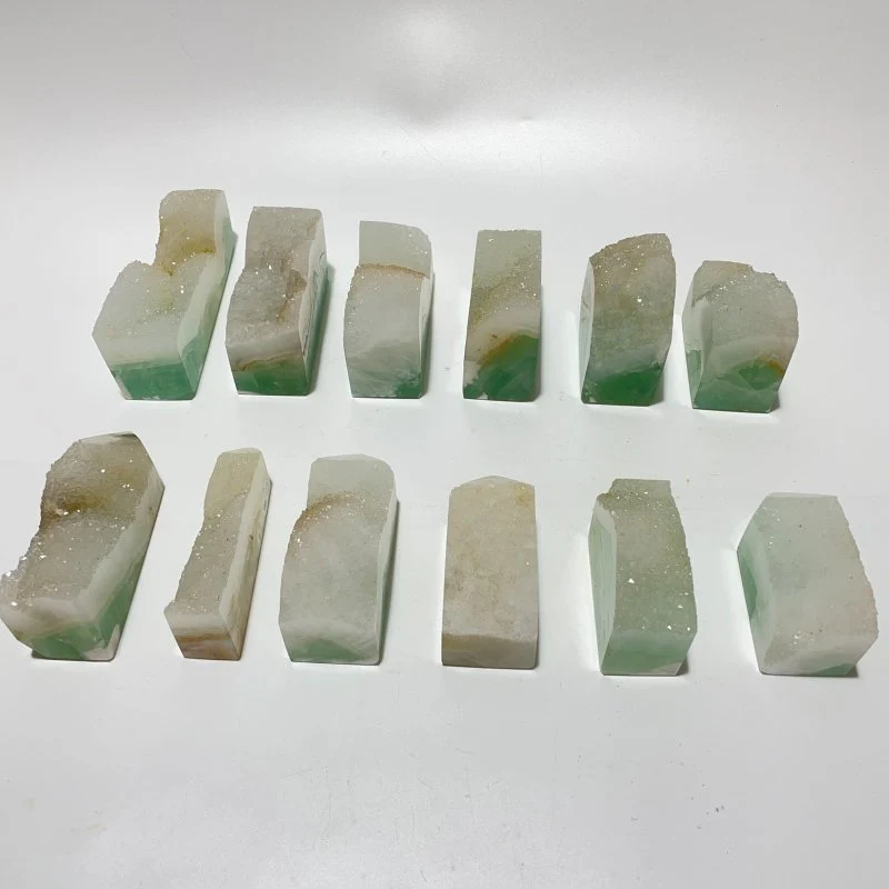 12 Pieces Fluorite Geode Druzy Tower Points - Image 3