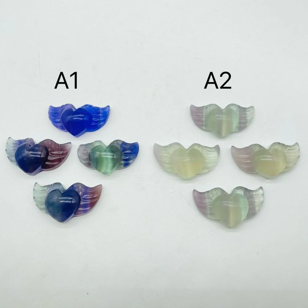 Fluorite Heart Wing Carving Wholesale - Image 2