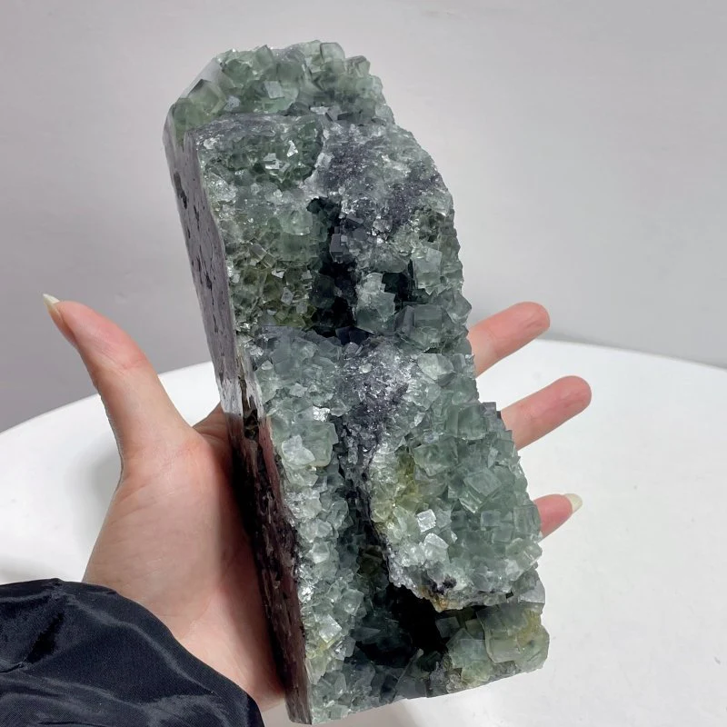 4 Pieces Cutting Fluorite Mineral Cubes Specimen Tower - Image 3
