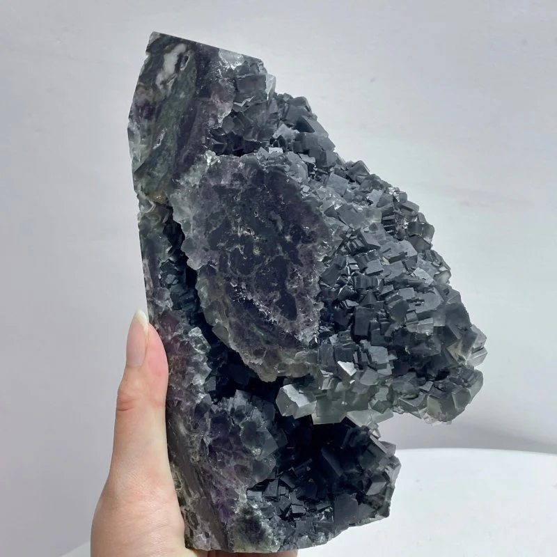 4 Pieces Cutting Fluorite Mineral Cubes Specimen Tower - Image 7
