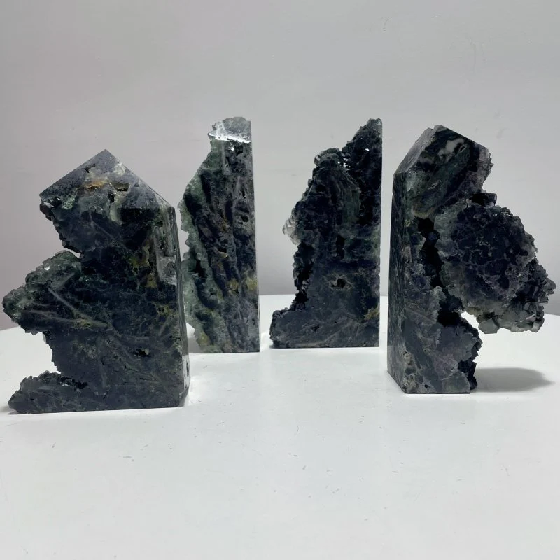 4 Pieces Cutting Fluorite Mineral Cubes Specimen Tower - Image 9