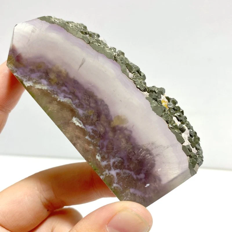 9 Pieces Unique Fluorite Mixed Pyrite Calcite Slab - Image 2