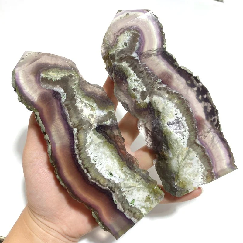 9 Pieces Unique Fluorite Mixed Pyrite Calcite Slab - Image 8