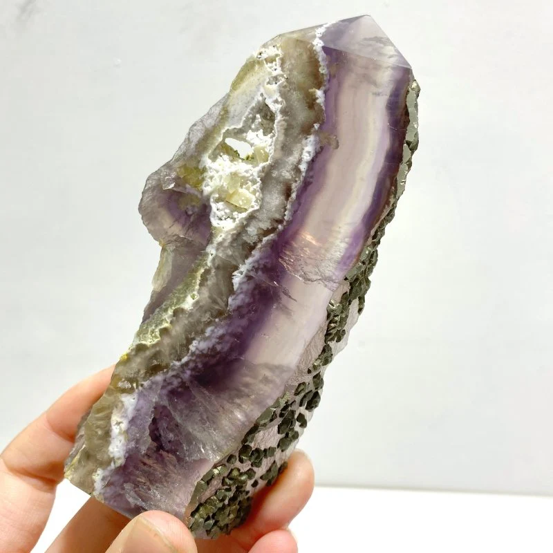 12 Pieces Fluorite Mixed Pyrite Calcite Slabs - Image 2