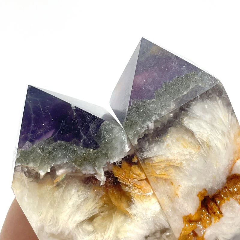 Fluorite Mixed Pyrite Four-sided Point Wholesale - Image 3