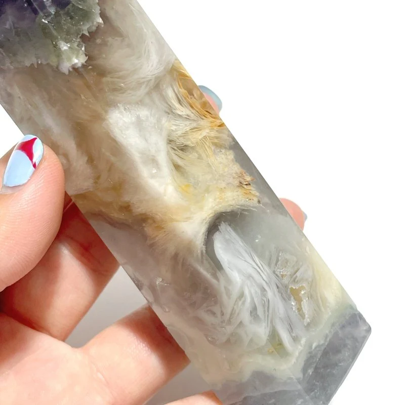 Fluorite Mixed Pyrite Four-sided Point Wholesale - Image 4