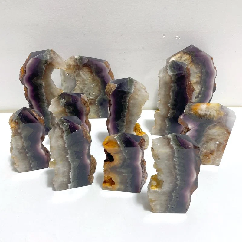 11 Pieces Fluorite Mixed Pyrite Points