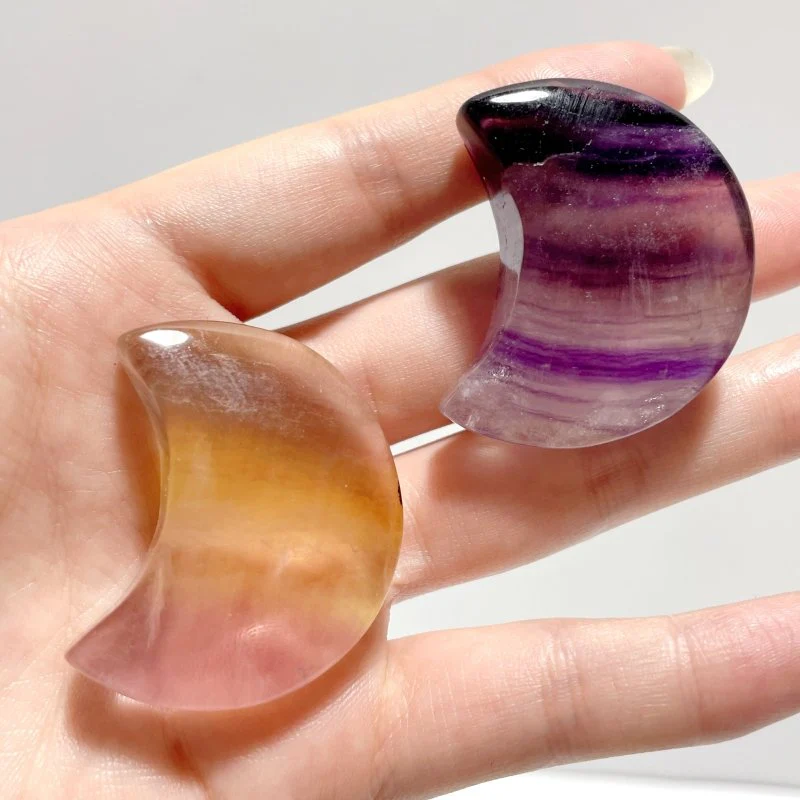 Colorful Fluorite Moon Carving Wholesale - Image 4