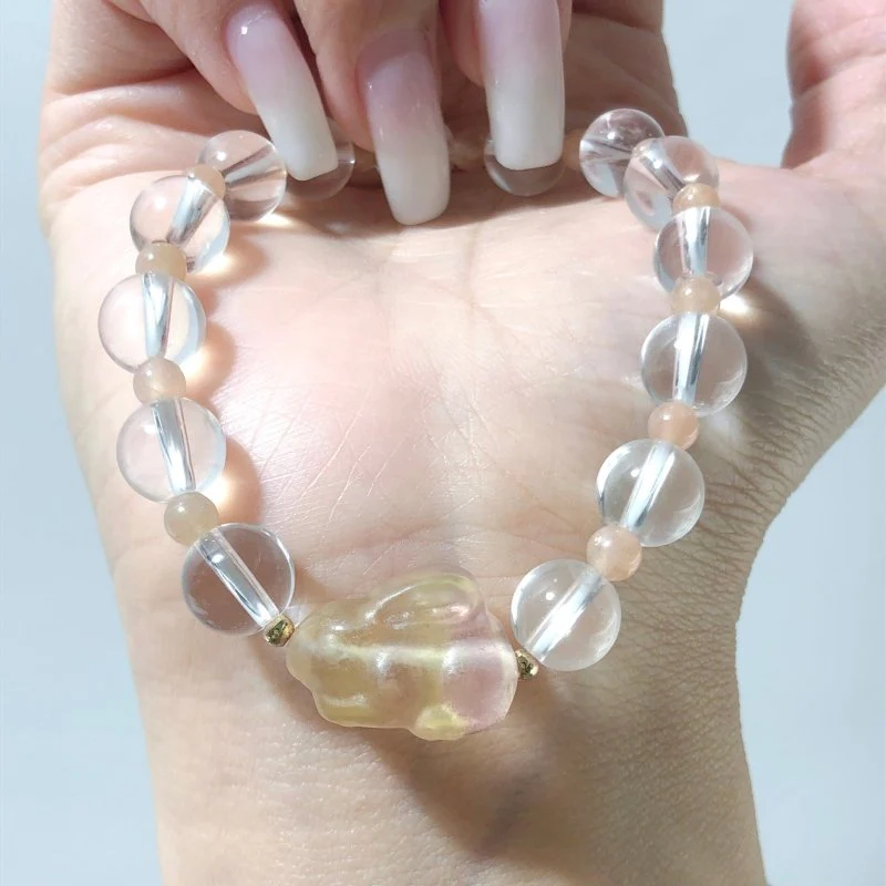 3 Types Fluorite Rabbit With Clear Quartz Bracelet Wholesale Original Design - Image 6