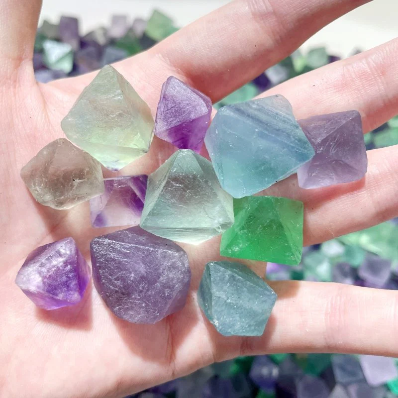 Small Colourful Fluorite Raw Octahedron - Image 3