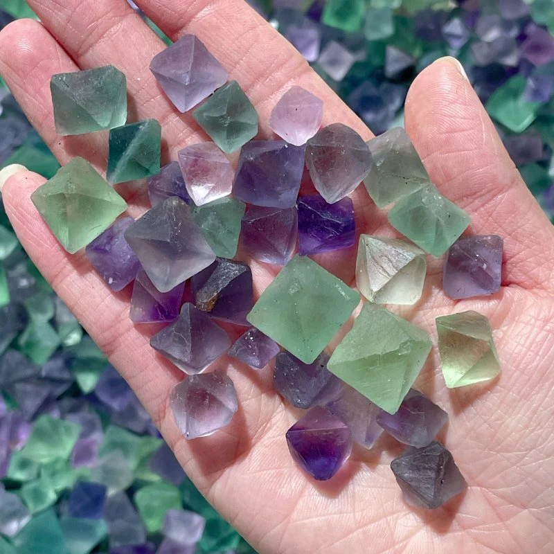 Small Colourful Fluorite Raw Octahedron - Image 4