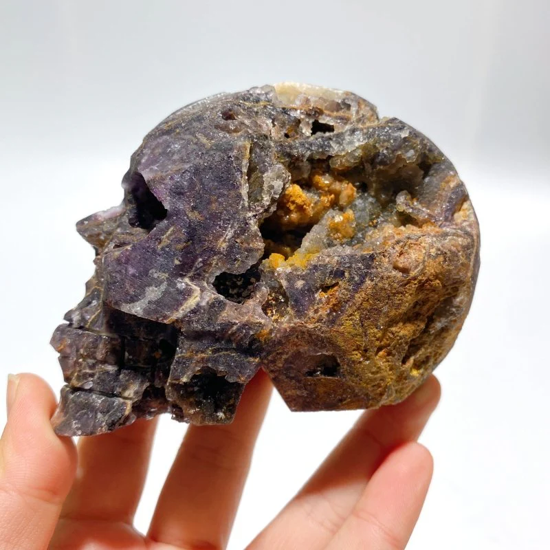 8 Pieces Purple Fluorite Skull Carving - Image 2