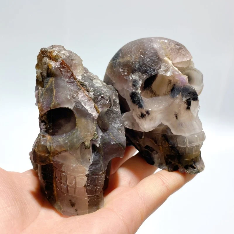 8 Pieces Purple Fluorite Skull Carving - Image 3