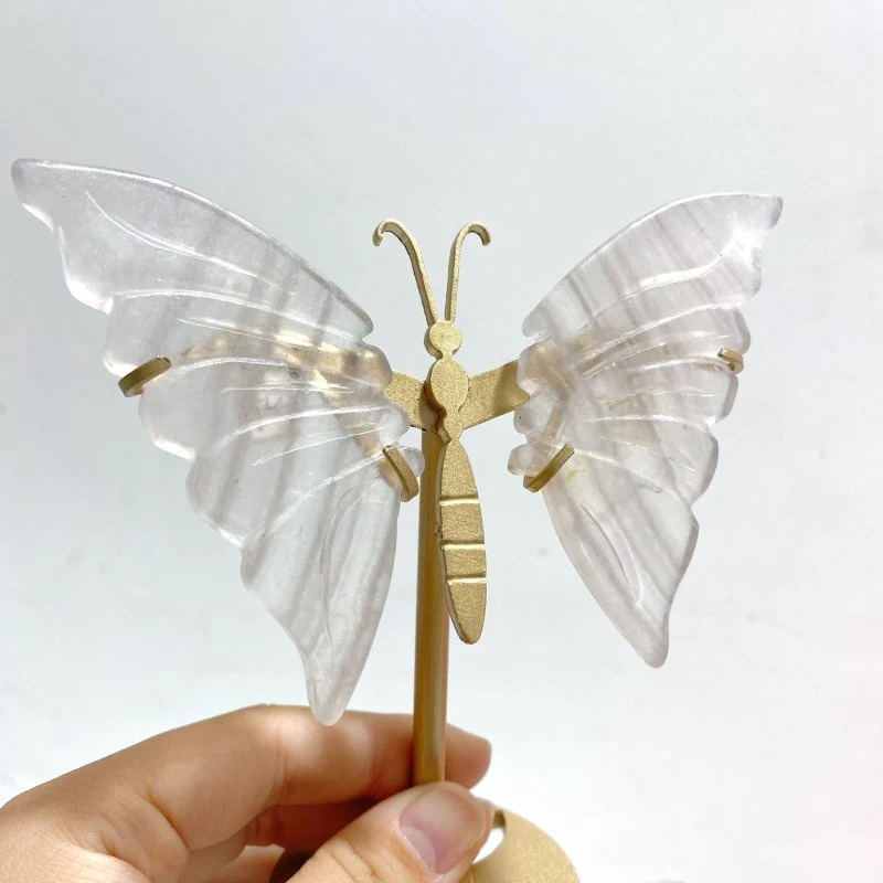 5 Pairs Fluorite Small Butterfly Wing With Stand - Image 2