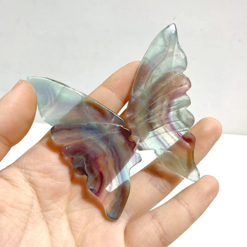 5 Pairs Fluorite Small Butterfly Wing With Stand - Image 7
