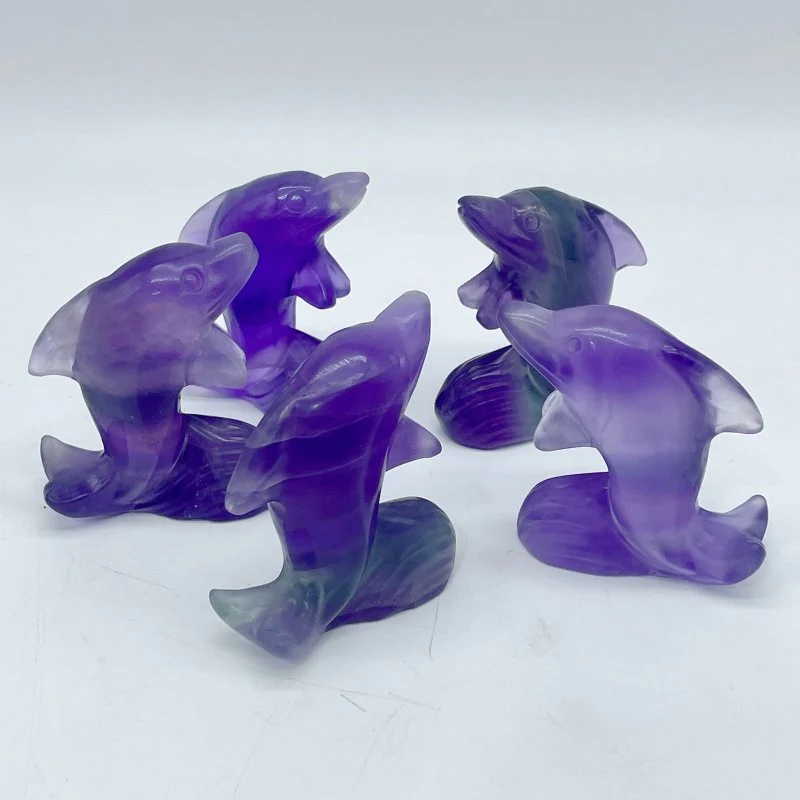 Purple Fluorite Dolphin Carving Wholesale - Image 3