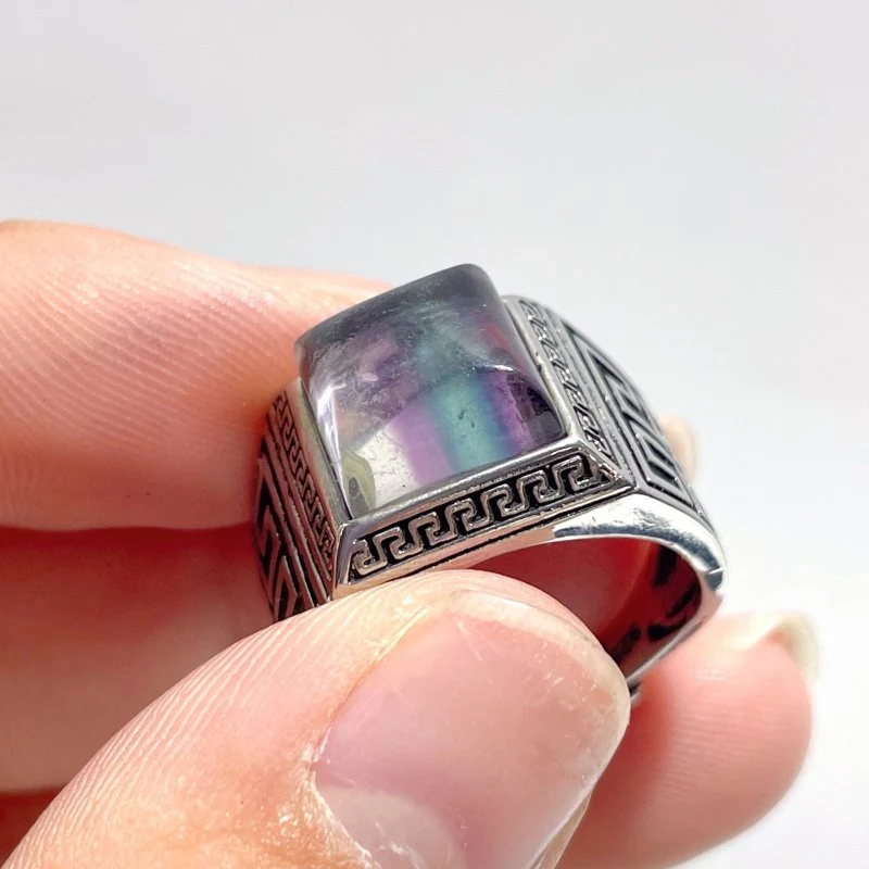 25 Pieces Colorful Fluorite Sugar Cube Ring - Image 5