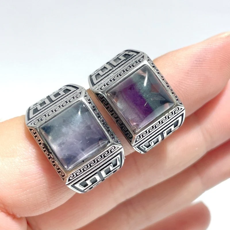 25 Pieces Colorful Fluorite Sugar Cube Ring - Image 8