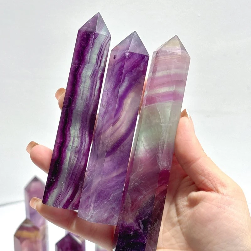 19 Pieces Rainbow Fluorite Tower