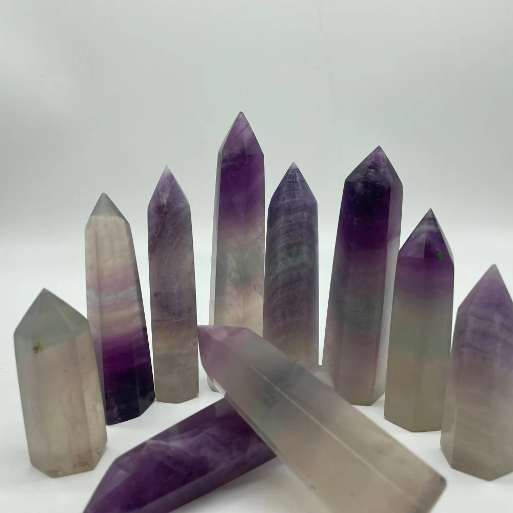 Purple Grey Fluorite Tower Point Wholesale - Image 2