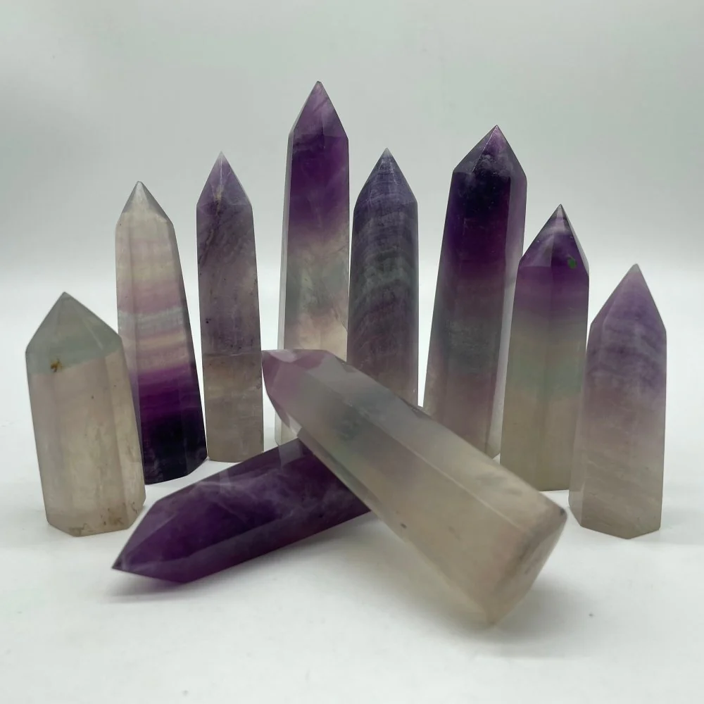 Purple Grey Fluorite Tower Point Wholesale - Image 3