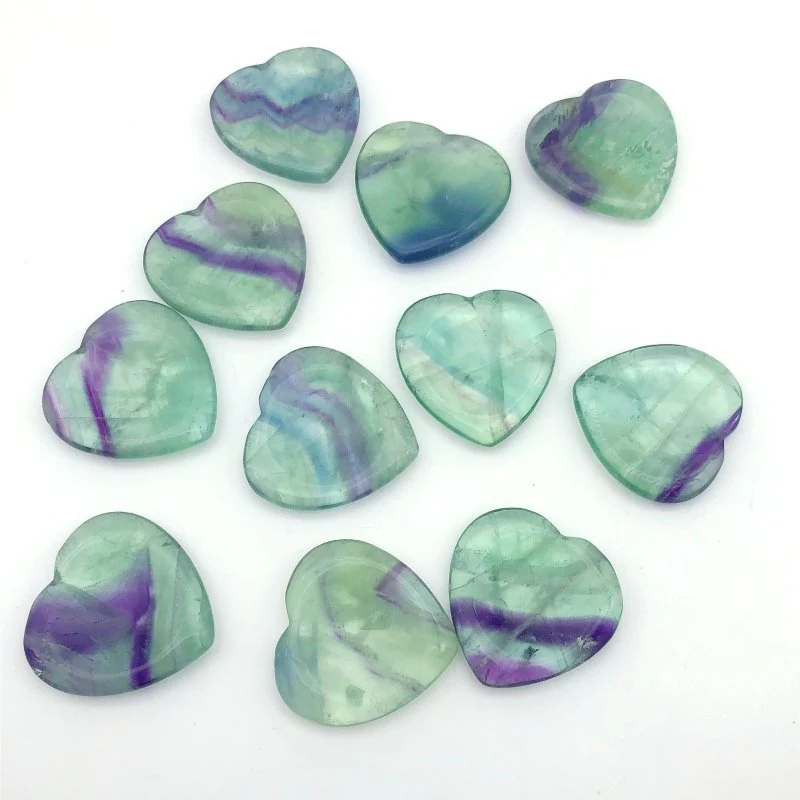 2 Colors Fluorite Worry Stone Heart Wholesale - Image 2