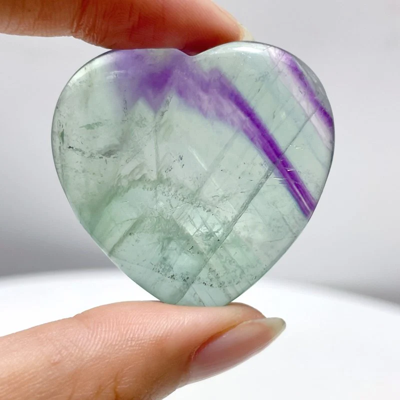 2 Colors Fluorite Worry Stone Heart Wholesale - Image 3