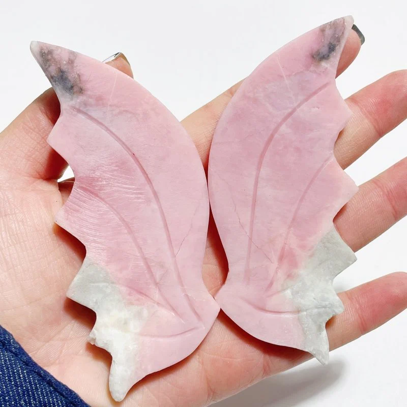 4 Pairs Pink Opal Flying Dragon Wing With Stand - Image 6