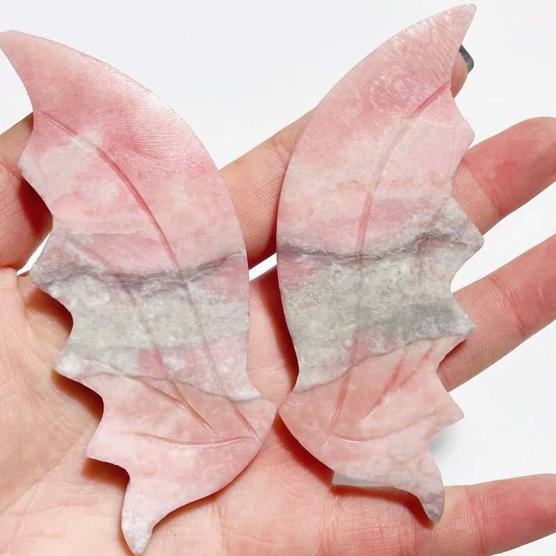 4 Pairs Pink Opal Flying Dragon Wing With Stand - Image 7
