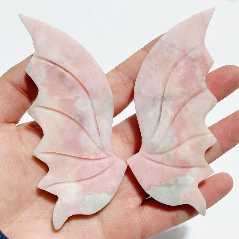 4 Pairs Pink Opal Flying Dragon Wing With Stand - Image 8