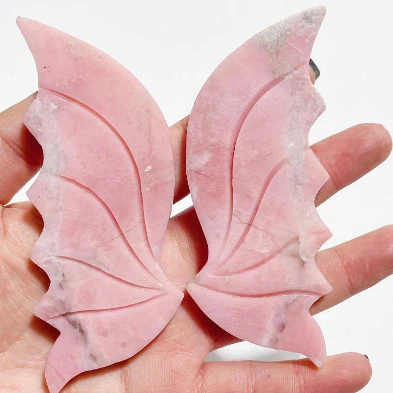 4 Pairs Pink Opal Flying Dragon Wing With Stand - Image 9