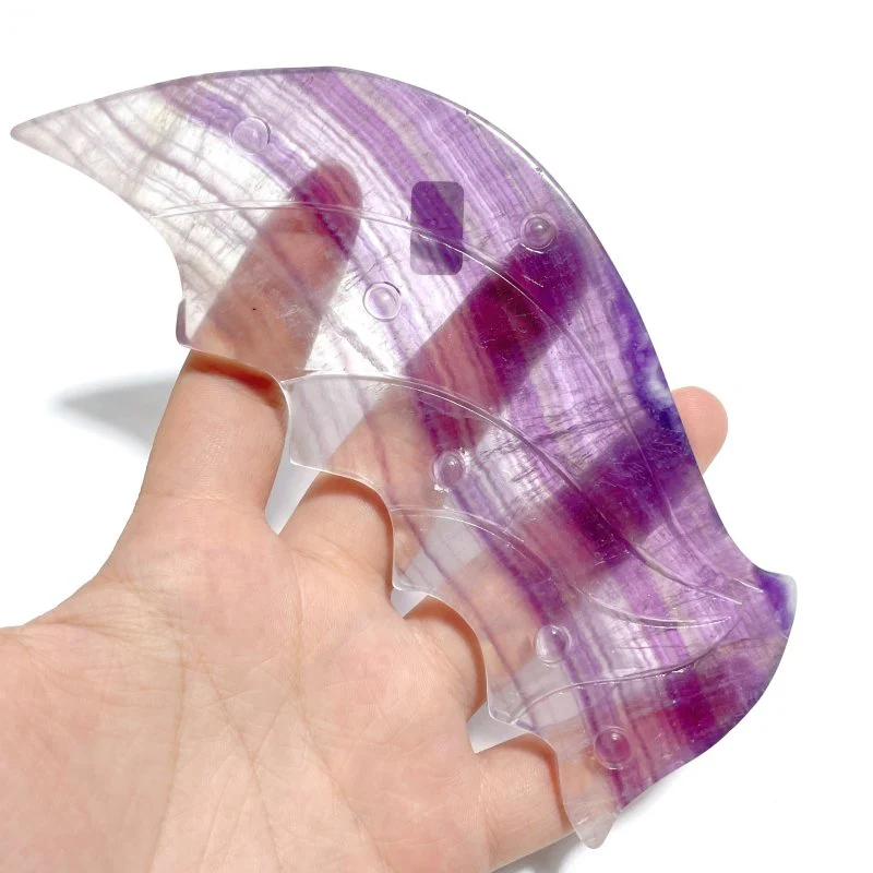 Unique Fluorite Flying Dragon Wing With Stand - Image 2