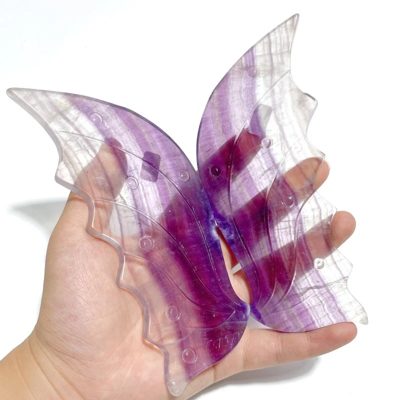 Unique Fluorite Flying Dragon Wing With Stand - Image 3