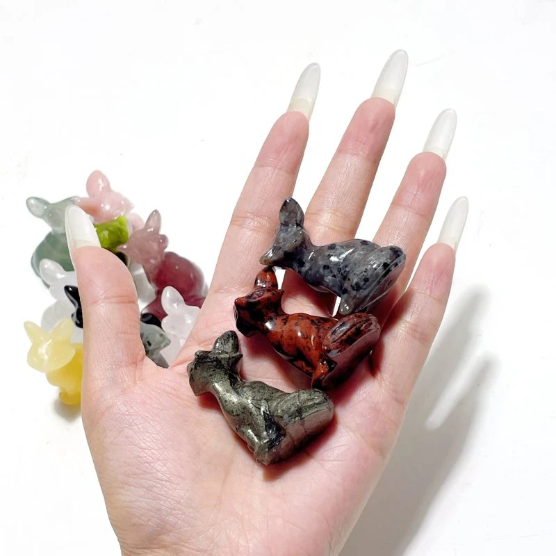 12 Types Fox Carving Wholesale Obsidian Pink Opal Yooperlite - Image 4
