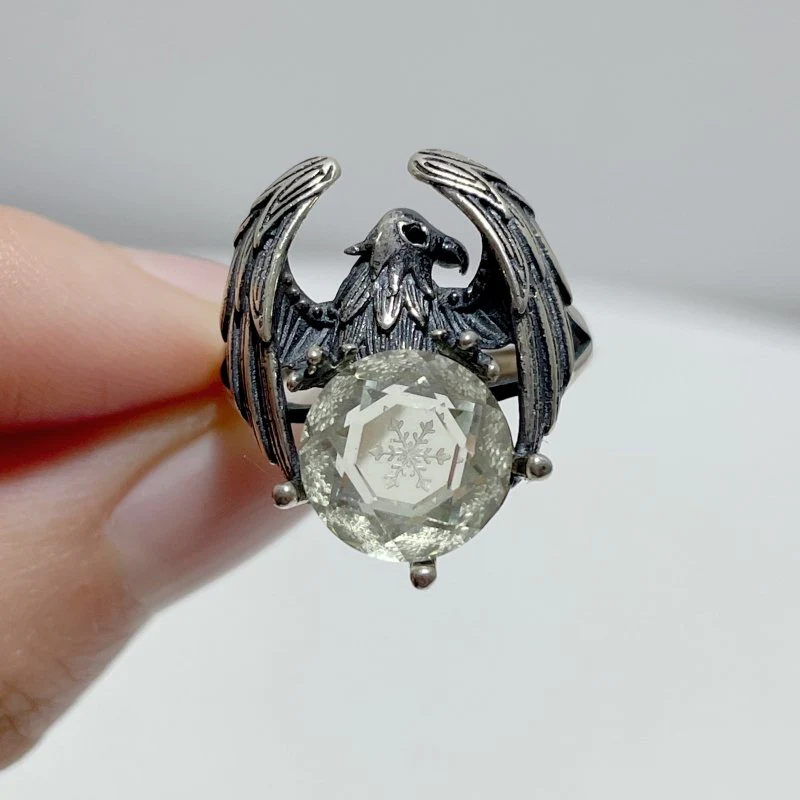 #G1 Silver Rings Eagle Shape Wholesale Kunzite Charoite Citrine Malachite Clear Quartz Smoky Quartz - Image 7