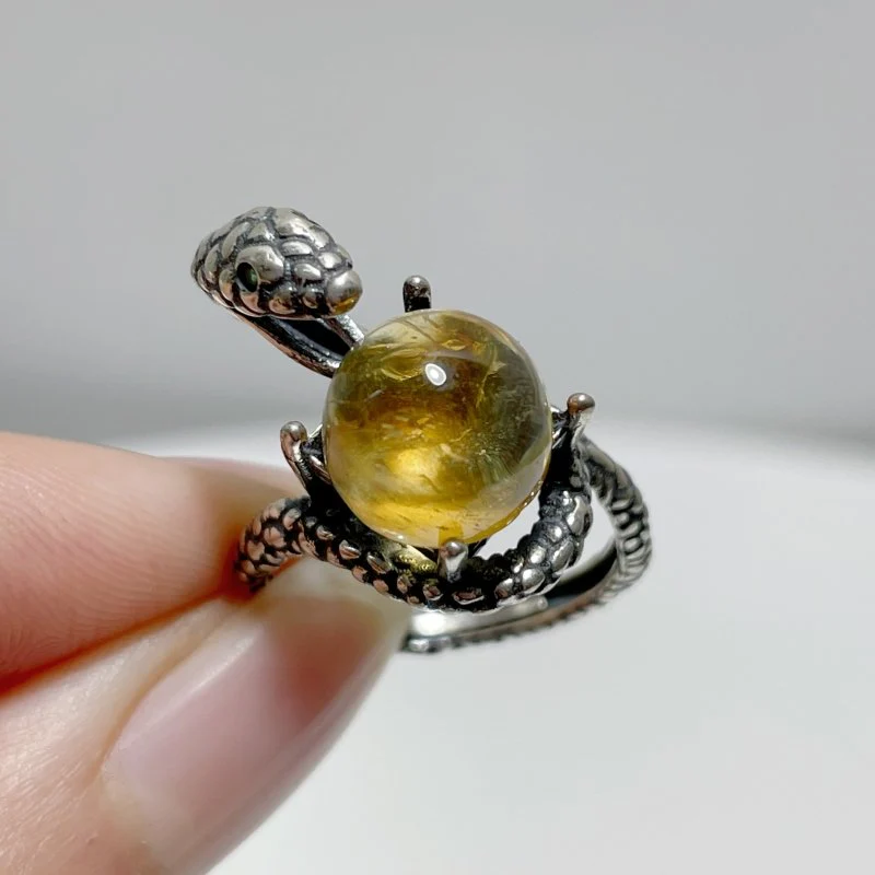 #G2 Silver Rings Snake Shape Wholesale Moonstone Amethyst Citrine Strawberry Quartz Garden Quartz - Image 4
