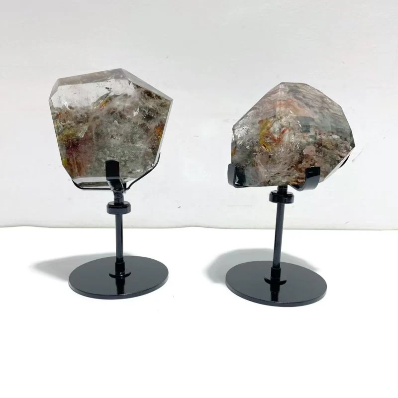 2 Pieces Beautiful Garden Quartz Free Form With Stand Home Decor