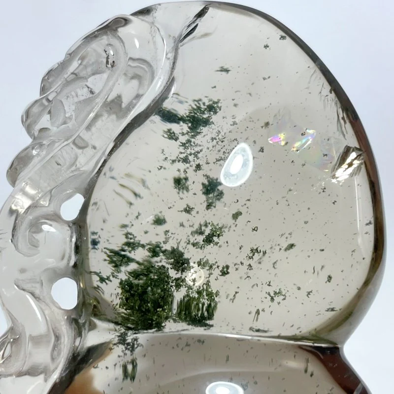 Garden Quartz Gourd With Dragon Crystal Carving - Image 5