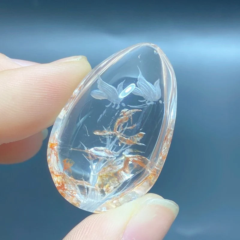 3 Pieces Butterfly Garden Quartz Inner Scene Carving - Image 3