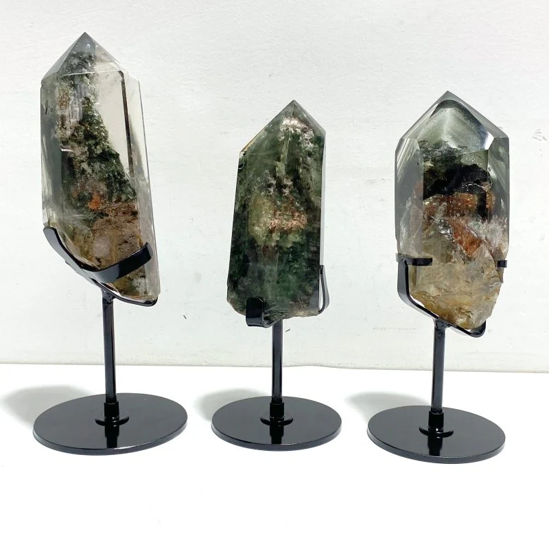 Garden Quartz Raw Bottom Point With Stand #1