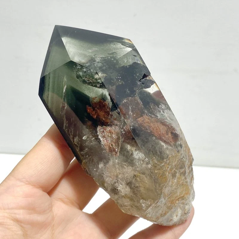 Garden Quartz Raw Bottom Point With Stand #1 - Image 3
