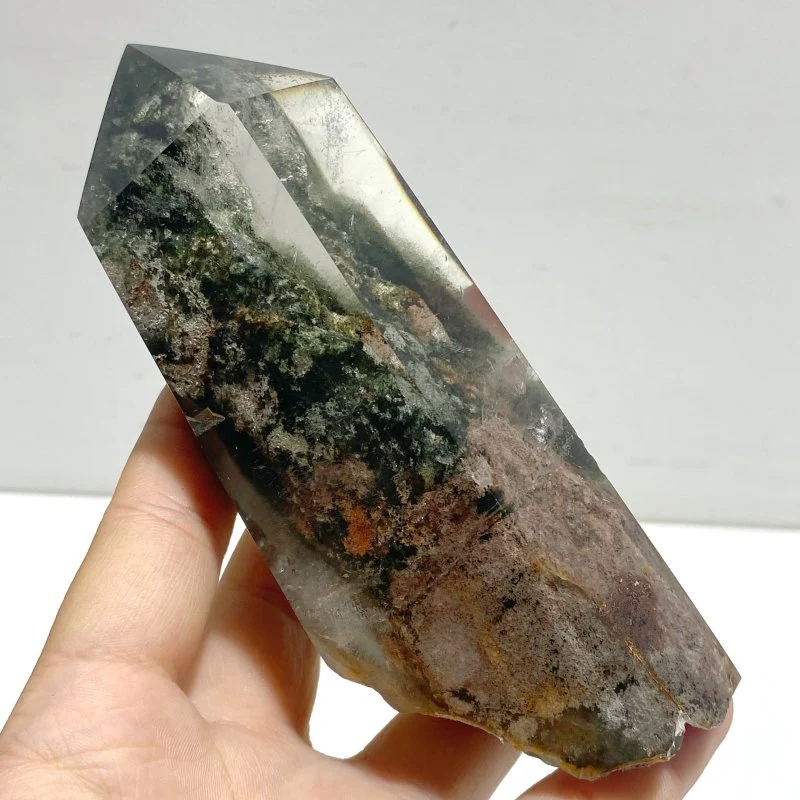 Garden Quartz Raw Bottom Point With Stand #1 - Image 5