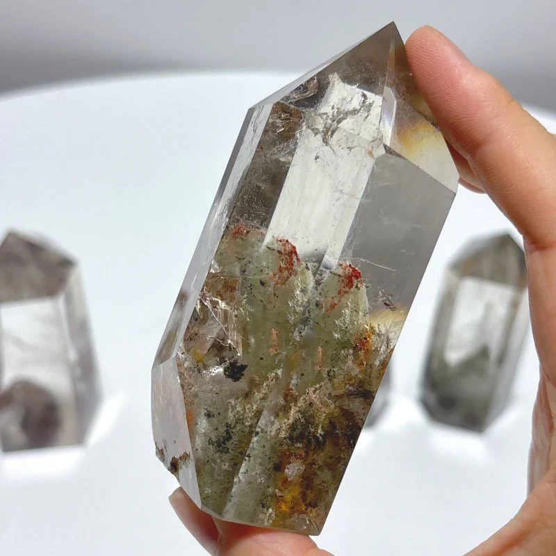 4 Pieces Garden Quartz Tower Points Lodolite - Image 5