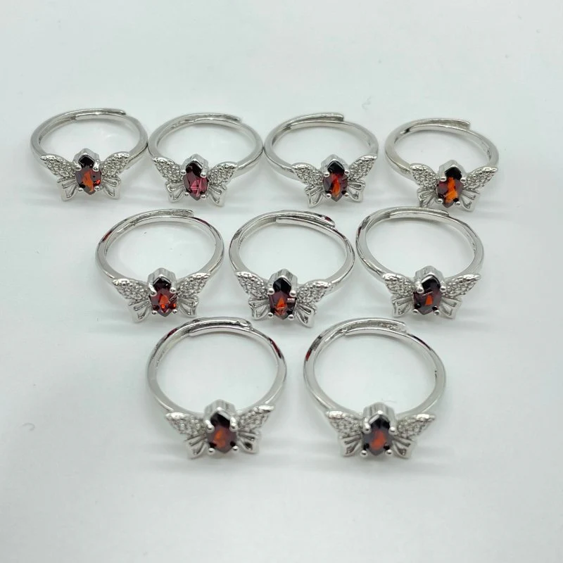 Garnet Cut Faceted Butterfly Ring Wholesale - Image 3