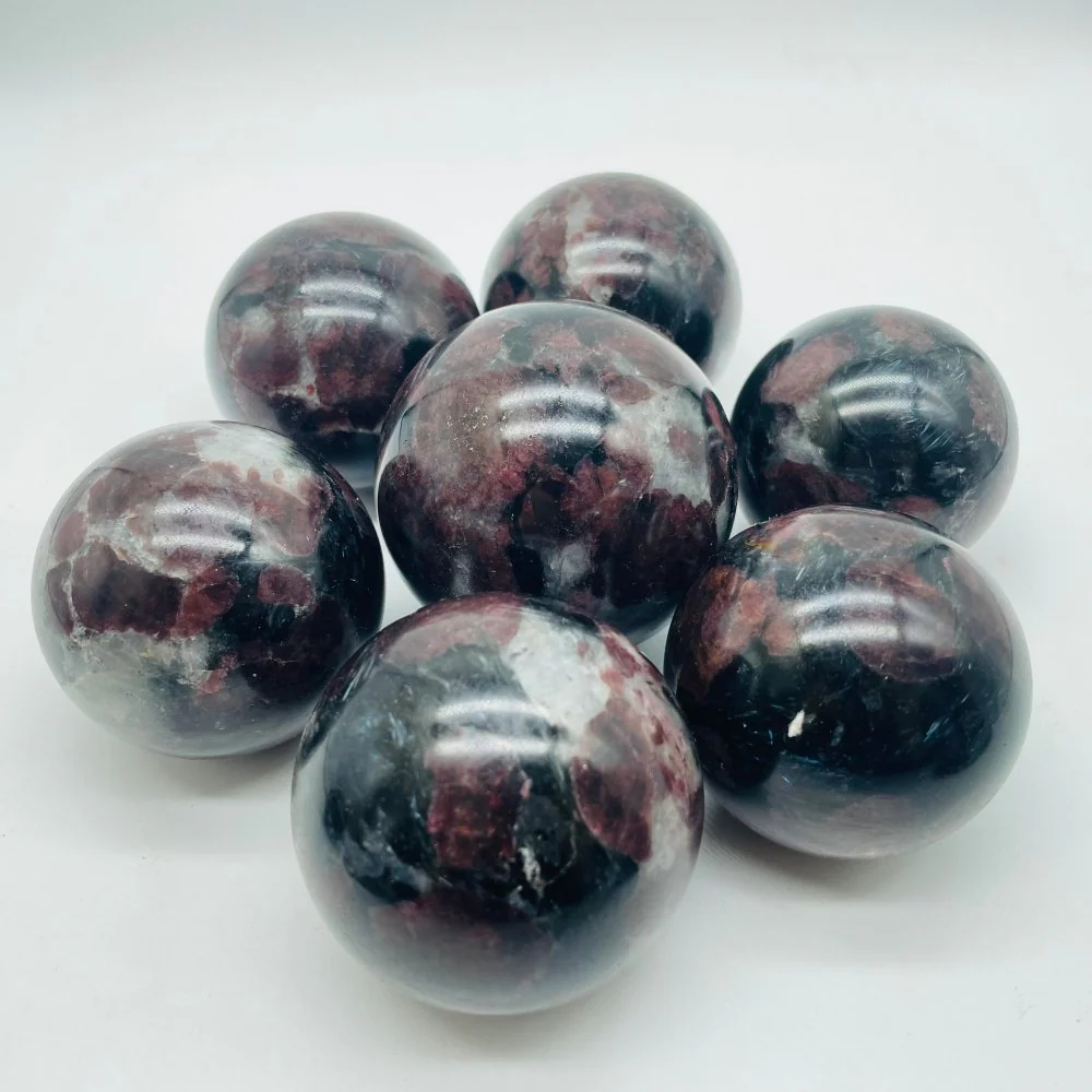Garnet Mixed Astrophyllite Sphere Ball Wholesale - Image 3