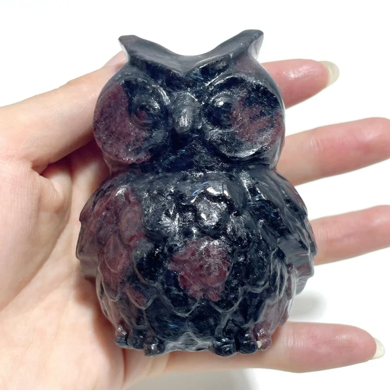 Garnet Owl Carving Wholesale - Image 3