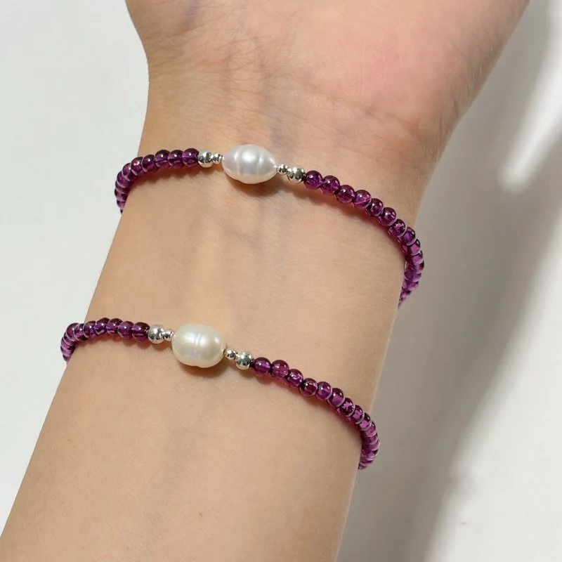 Purple | Red Garnet & Pearl Bracelets Crystal Wholesale - Image 2