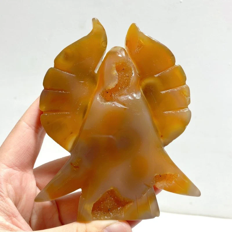 9 Pieces Geode Agate Druzy Angel Carving